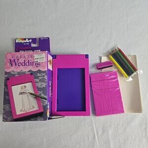 Rose Art Create‎ A Wedding Fashion Maker Coloring Plates Travel Set Vintage '93